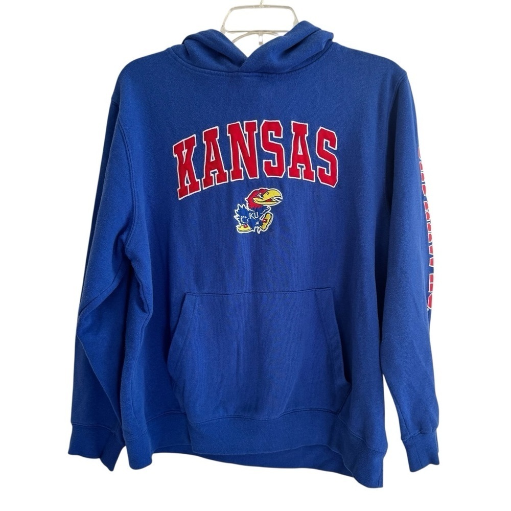 Colosseum Kansas Jayhawks Blue Hoodie Sweatshirt Sport Youth XL 20